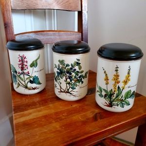 Vintage Villeroy and Boch Botanical Canister 3 Jar Set